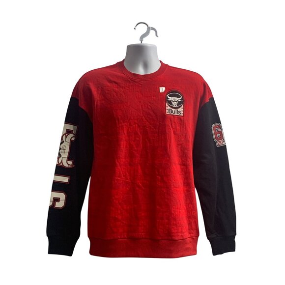 NBA Chicago Bulls Mens Red & Black Crewneck Sweatshirt Size Small - Picture 1 of 15